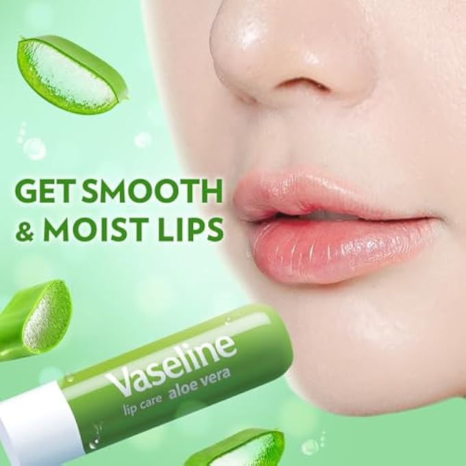 Vaseline LIP THERAPY ALOE VERA LIP BALM WITH PURE JELLY & RICH ALOE EXTRACTS FOR SHINY & HEALTHY LIPS| NOURISHES & PROTECTS LIPS| NON-GREASY LIP MOISTURIZER FOR NATURALLY TINTED LIPS| 4.8 GM - Image 4